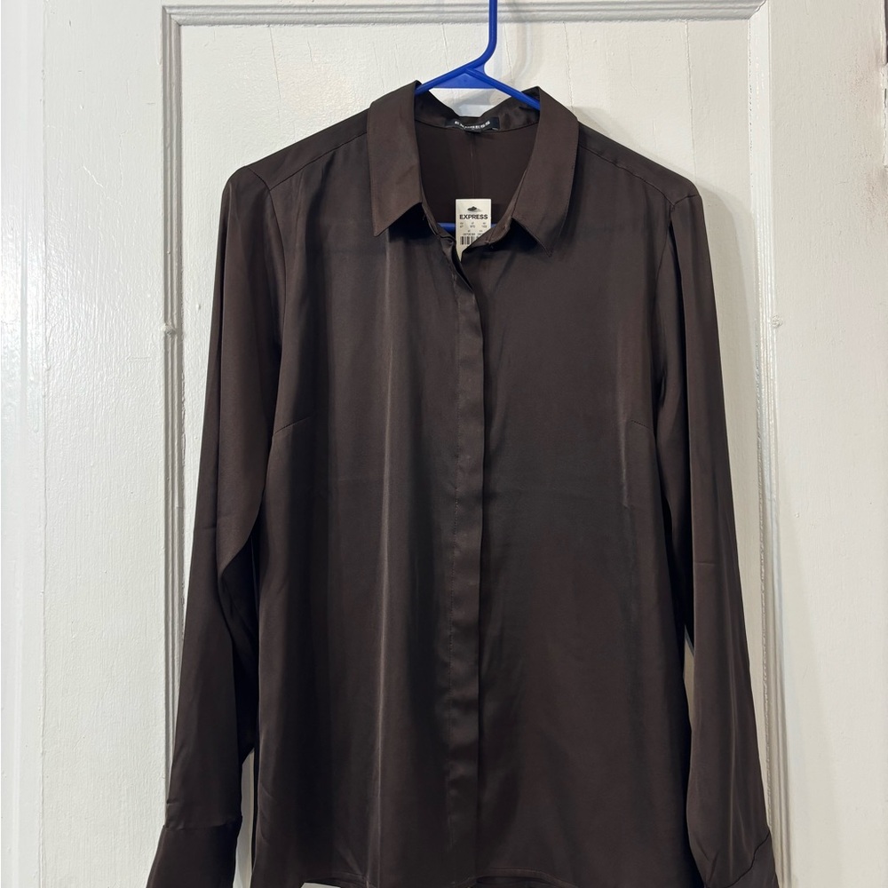 Express Dark Brown Blouse